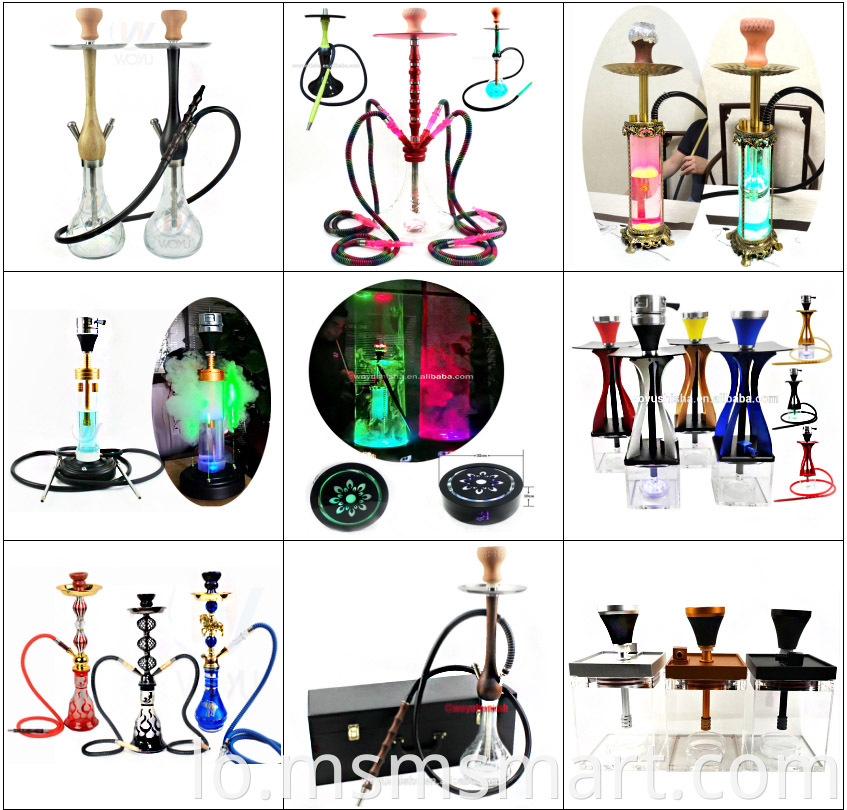 Luxury large Narguile Table Shisha Hookah Glass Bowl with Smoking Pipe